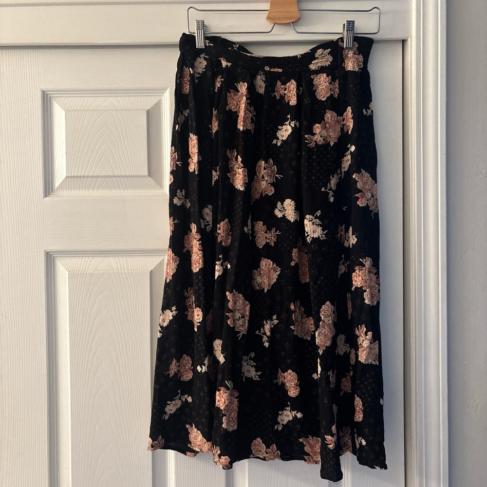 Floral Black and Pink Women's Skirt